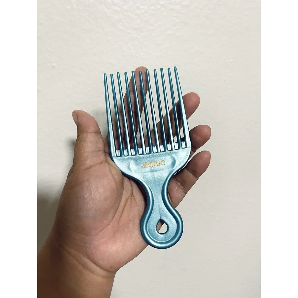 Vintage Conair Lift & Define Metallic Teal Blue Hair Pick 5
